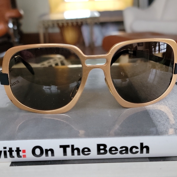 SunSafe Pointilles Other - Vintage Mod Rose Gold/Silver/Black Metal Sunglasses